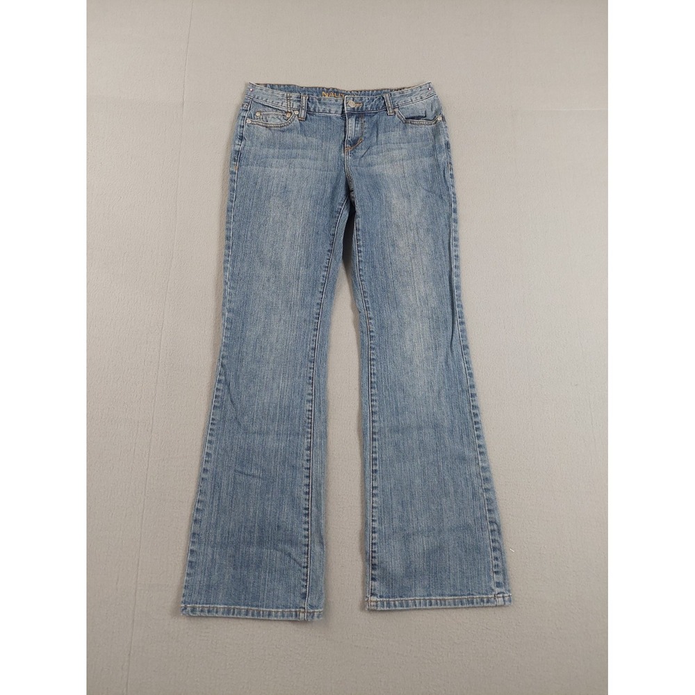 Nautica Women Jean 10 Blue Denim Flare Leg Mid Rise Medium Wash‎ Cowgirl Western